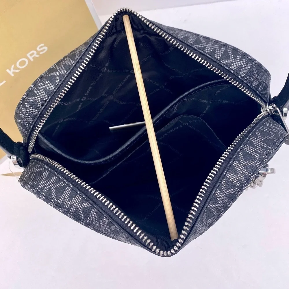 Michael Kors Metallic Zip Chain Crossbody Black Multi